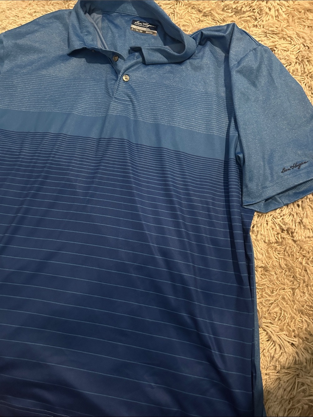 Ben Hogan Performance Blue Ombre Striped Golf Polo